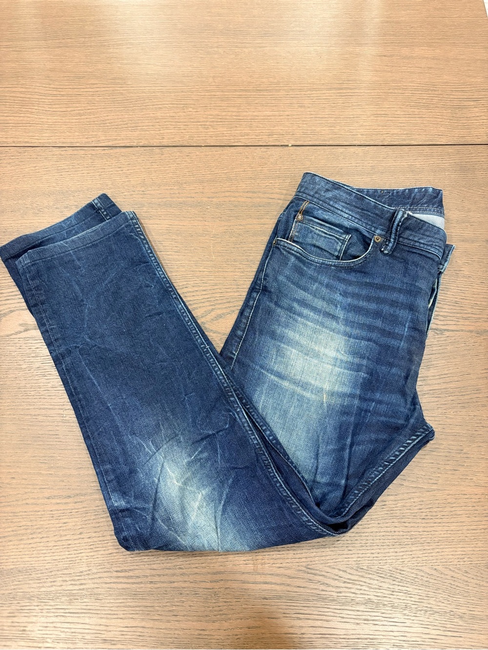 BOSS ORANGE Men's Blue Skinny Jeans with Faded Detail